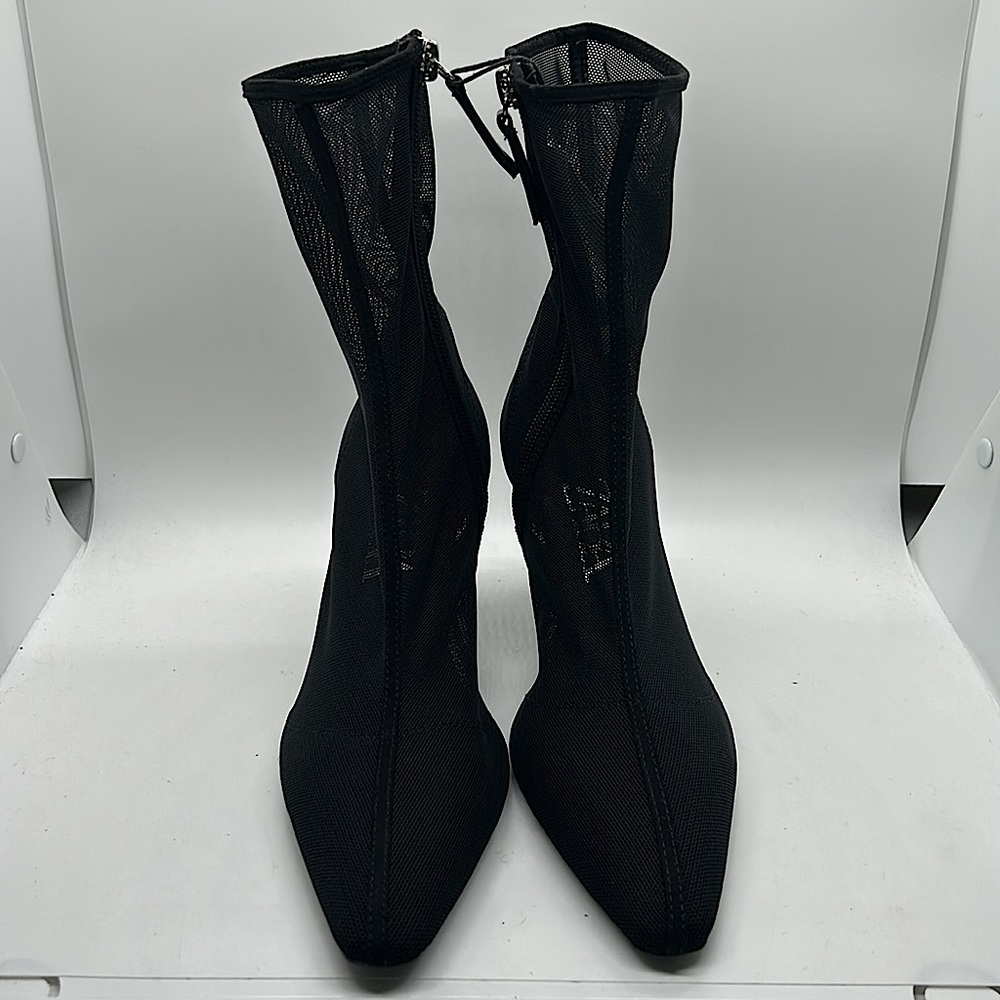Zara NWT Sexy Black Mesh Ankle Booties Boots Shoes **Size 37/US 6.5**🔥🔥 - Picture 2 of 7